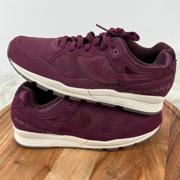 Nike Mens Air Span II PRM Bordeaux Size 8 Desert Sand Maroon Wine Burgundy Sail - Picture 3 of 9
